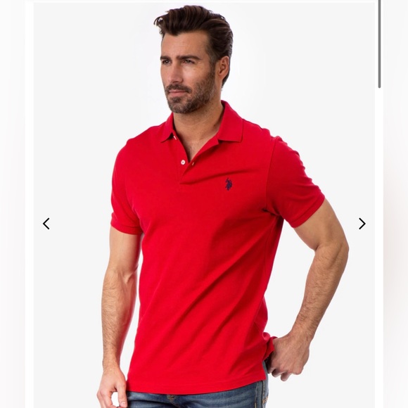 NWT Men’s Size Large U.S. POLO ASSN Short-sleeve Polo Shirt Logo Embroidered Red - Picture 2 of 13